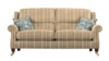 Large 2 Seater Sofa. Grade B Fabric - Baslow Stripe Mink